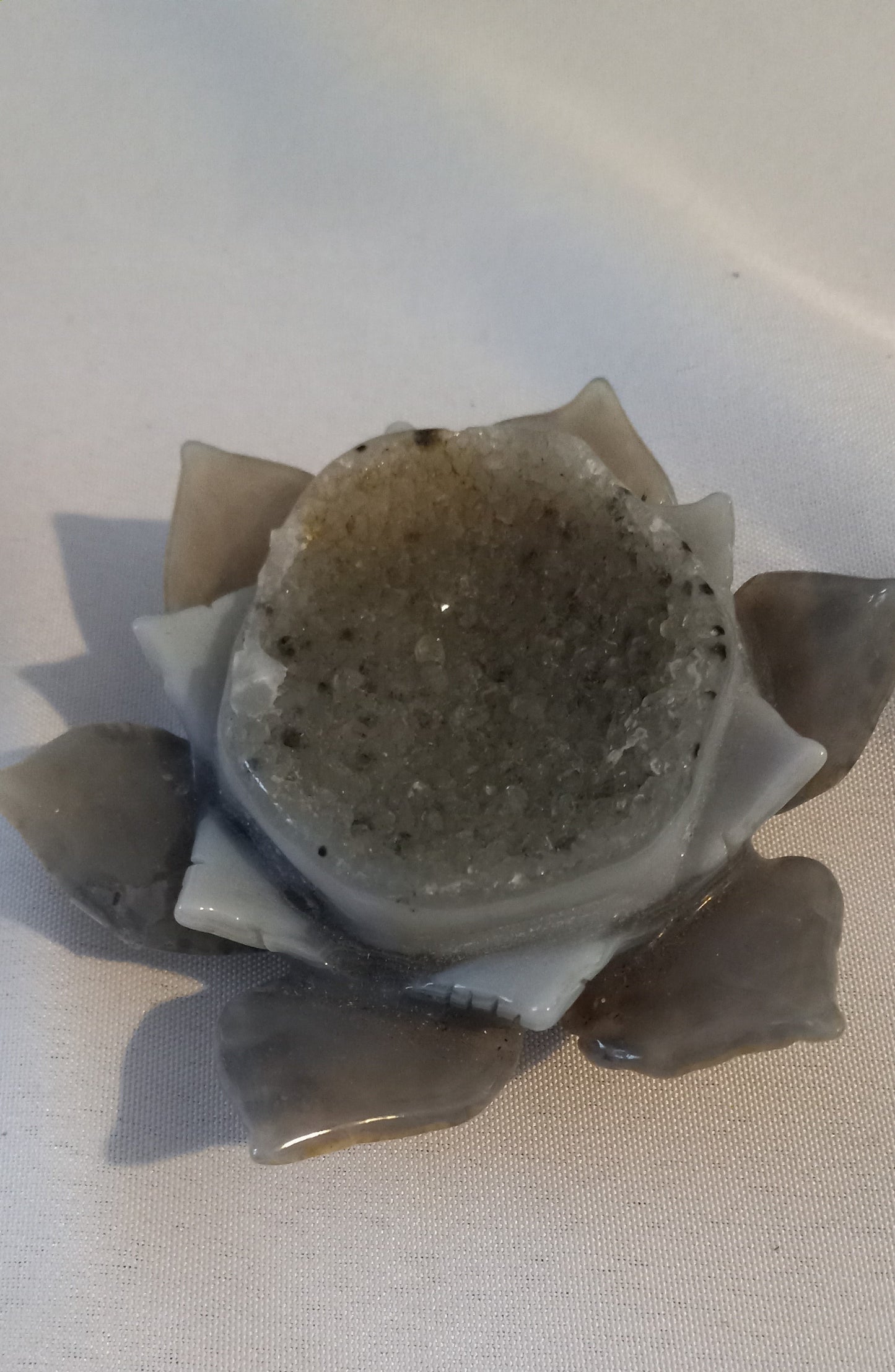 Druzy Agate Lotus with inclusions