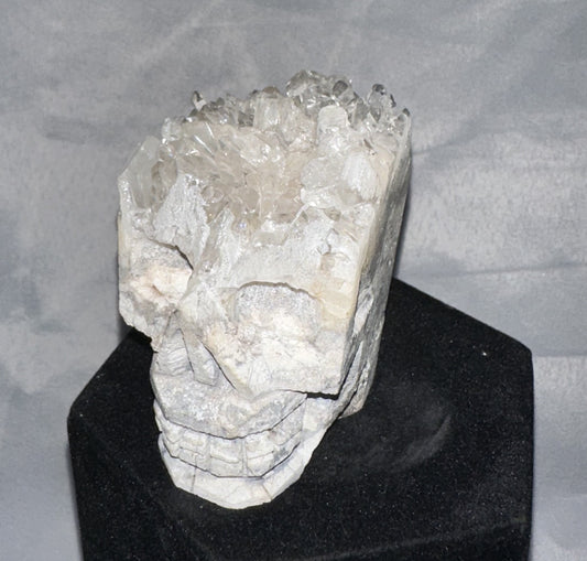 Natural quartz carved skull