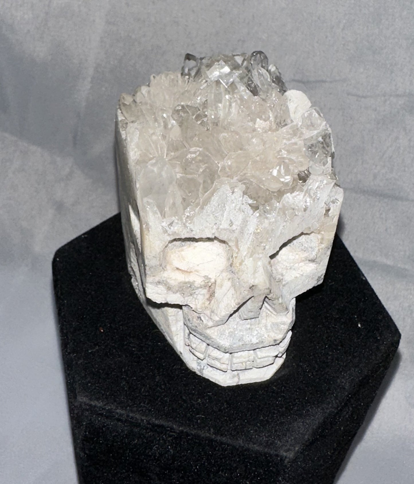 Natural quartz carved skull